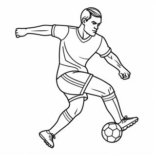 Exciting Football Player Kicking Ball Coloring Page 762-606