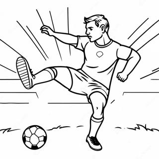 Exciting Football Player Kicking Ball Coloring Page 762-607