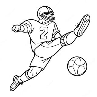 Exciting Football Player Kicking Ball Coloring Page 762-608