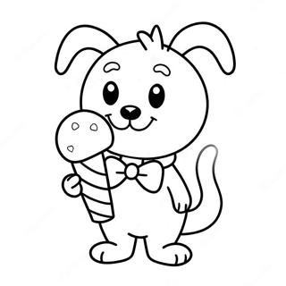 Cute Tuxedo Sam With Ice Cream Coloring Page 7632-6447