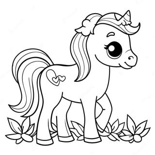 Cute Baby Horse With Flowers Coloring Page 7662-6471