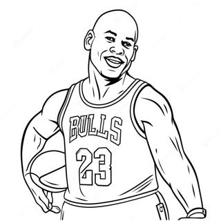 Michael Jordan In A Classic Bulls Jersey Coloring Page 7692-6494