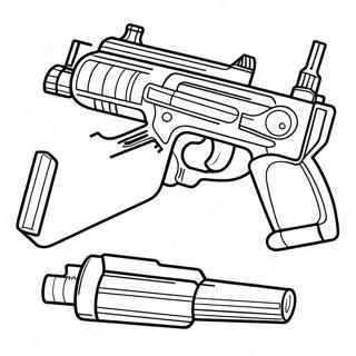 Colorful Nerf Blaster Coloring Page 7722-6517