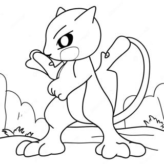 Mewtwo In Battle Coloring Page 772-625