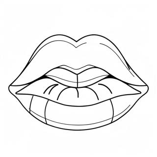 Cute Cartoon Lips Coloring Page 7732-6525