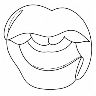 Cute Cartoon Lips Coloring Page 7732-6526