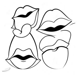 Cute Cartoon Lips Coloring Page 7732-6528