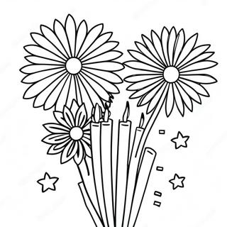 Colorful Firework Display Coloring Page 7742-6535