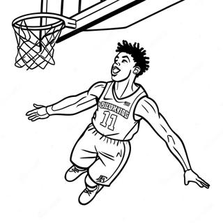 Ja Morant Dunking Basketball Coloring Page 7762-6554