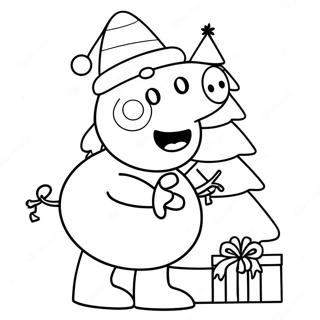 Peppa Pig Christmas Coloring Pages