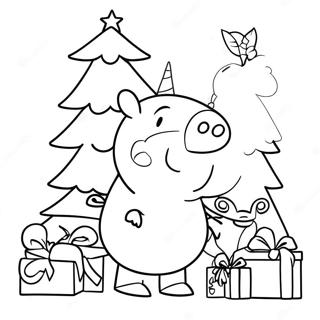 Peppa Pig Christmas Tree Coloring Page 7781-6559