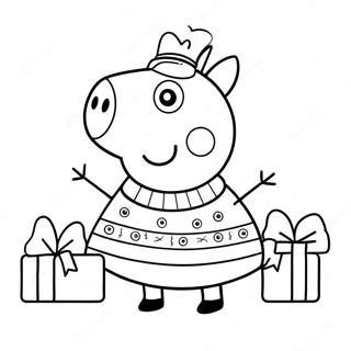 Peppa Pig In Festive Sweater Coloring Page 7782-6562