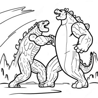 Godzilla Vs Kong Coloring Pages