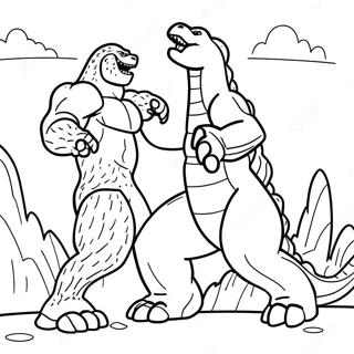 Godzilla Vs Kong Epic Battle Coloring Page 7801-6575