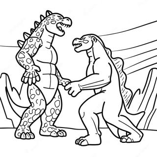 Godzilla Vs Kong Epic Battle Coloring Page 7801-6576