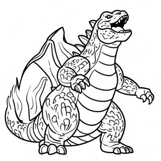 Godzilla Roaring Fiercely Coloring Page 7802-6578