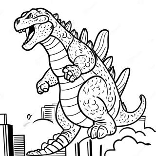 Godzilla Roaring Fiercely Coloring Page 7802-6580