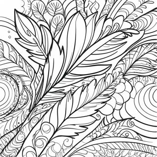 Colorful Feather Patterns Coloring Page 7812-6586