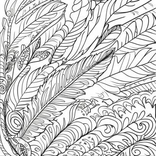 Colorful Feather Patterns Coloring Page 7812-6587