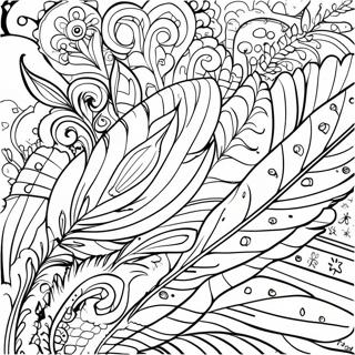 Colorful Feather Patterns Coloring Page 7812-6588