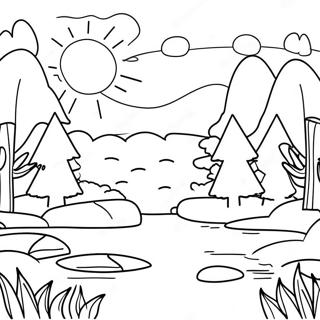 Calming Nature Scene Coloring Page 7822-6597