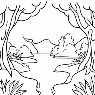 Calming Nature Scene Coloring Page 7822-6598