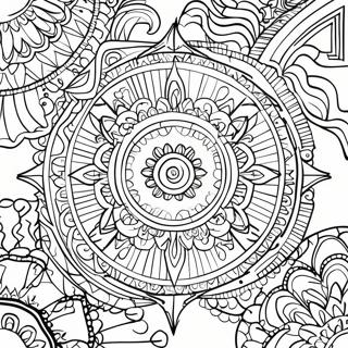 Adult Relaxation Mandala Coloring Page 7841-6610