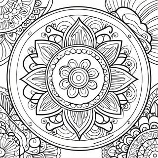 Adult Relaxation Mandala Coloring Page 7841-6611