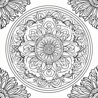 Adult Relaxation Mandala Coloring Page 7841-6612