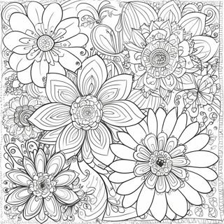 Intricate Floral Patterns Coloring Page 7842-6614