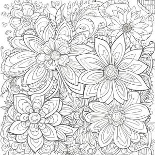 Intricate Floral Patterns Coloring Page 7842-6615