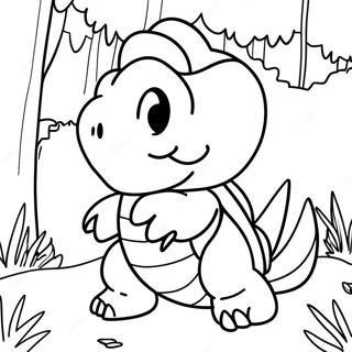 Adventurous Koopa In A Forest Coloring Page 7852-6622