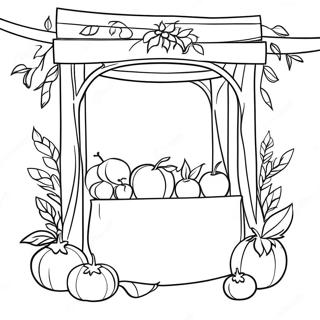 Festive Sukkot Decorations Coloring Page 7862-6626