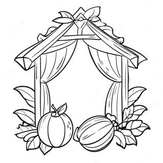 Festive Sukkot Decorations Coloring Page 7862-6627