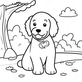 Goldendoodle Puppy Playing In The Park Coloring Page 7881-6638