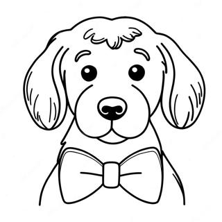 Cute Goldendoodle With A Bowtie Coloring Page 7882-6647