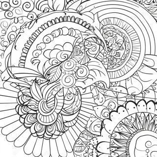 Circle Coloring Page With Fun Patterns 7891-6651