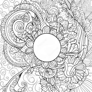 Circle Coloring Page With Fun Patterns 7891-6652