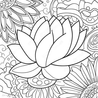 Lotus Flower Coloring Page 7941-6691