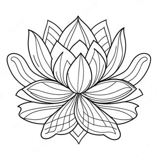 Beautiful Lotus Blossom Coloring Page 7942-6696