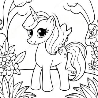 Majestic Princess Celestia In A Magical Garden Coloring Page 7962-6706