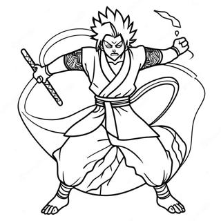 Rengoku In Battle Pose Coloring Page 7972-6721