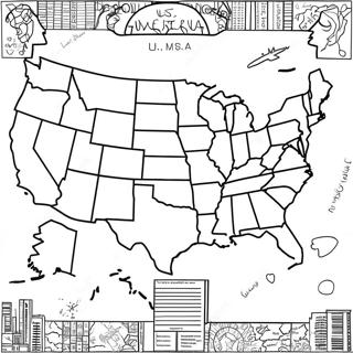 Usa Map Coloring Page 8021-6755