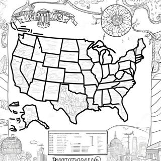 Detailed Usa Map Coloring Page 8022-6758