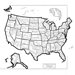 Detailed Usa Map Coloring Page 8022-6759