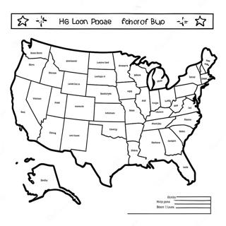 Detailed Usa Map Coloring Page 8022-6760