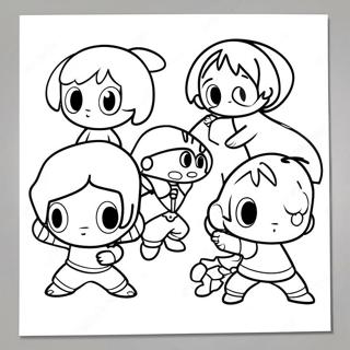 Krew Characters In Action Coloring Page 8052-6789