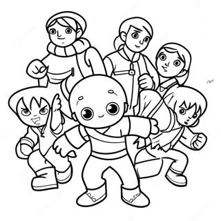 Krew Characters In Action Coloring Page 8052-6791