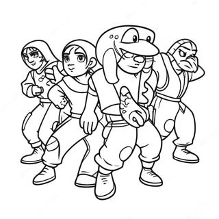 Krew Characters In Action Coloring Page 8052-6792