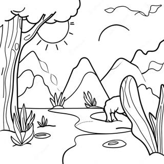 Realistic Nature Scene Coloring Page 8061-6782